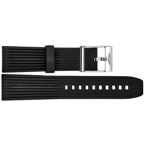 Breitling 24mm Black Rubber Strap 268S 